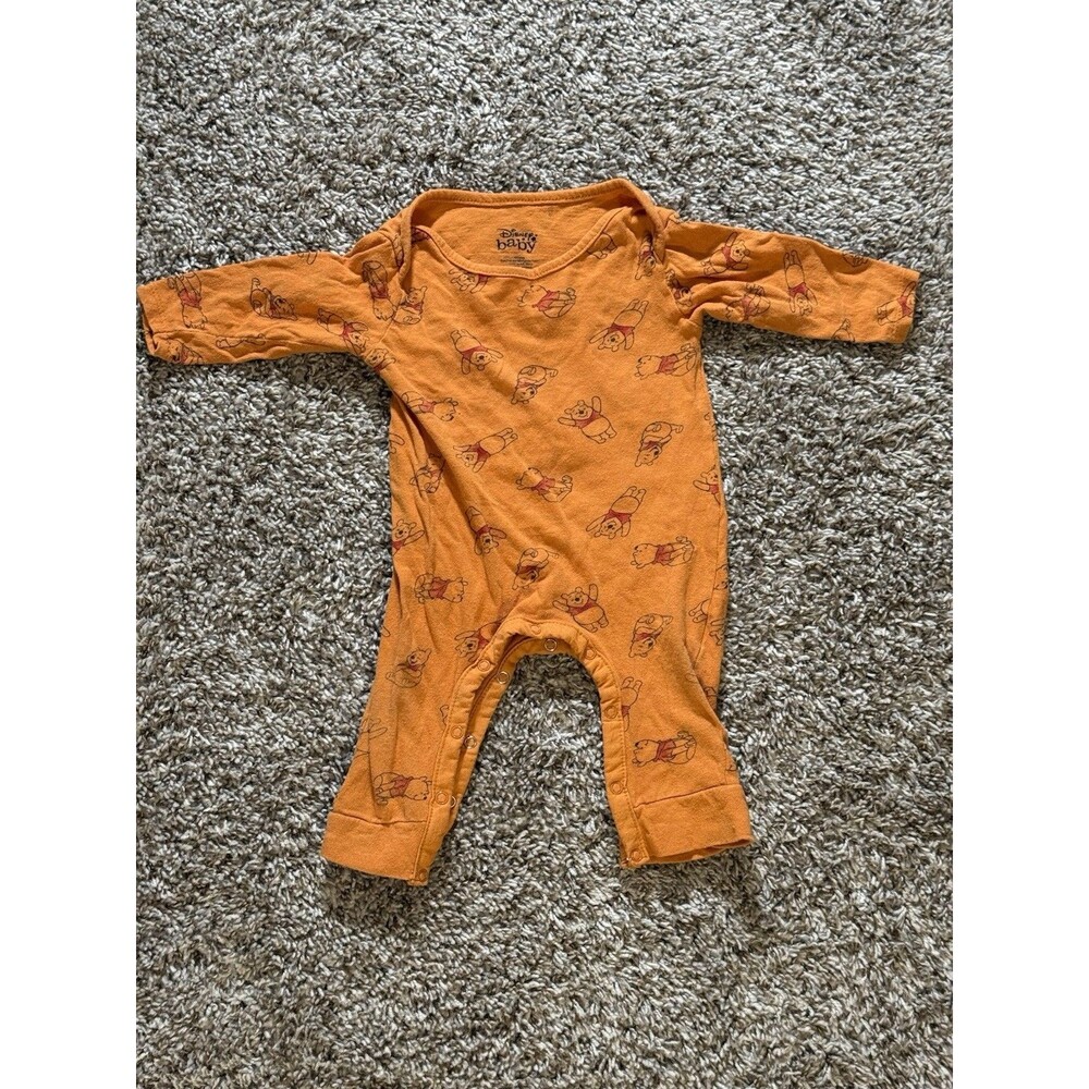 Disney Baby Winnie the Pooh Allover Print Romper 12M Earth Tone Cottagecore